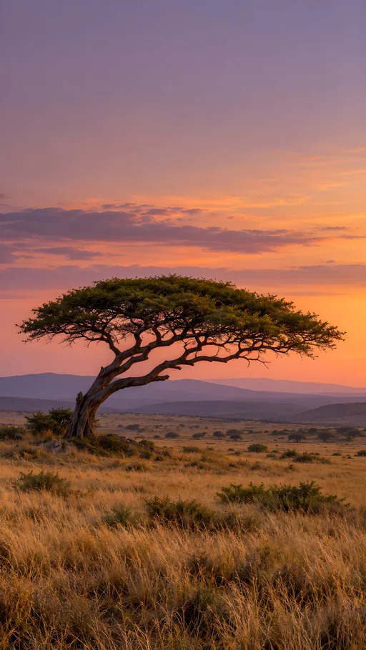 Umbrella Acacia at Dusk — Nature & Landscapes wallpaper