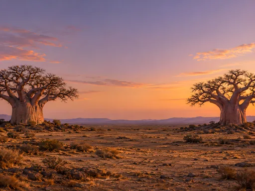 Two Baobabs on the Dusty Plain — Nature & Landscapes wallpaper