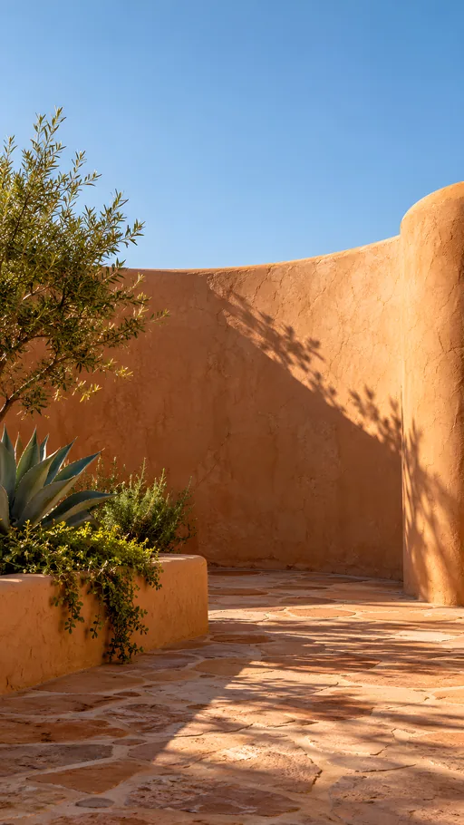 Adobe Courtyard in Morning Shadow — Cities & Architecture wallpaper