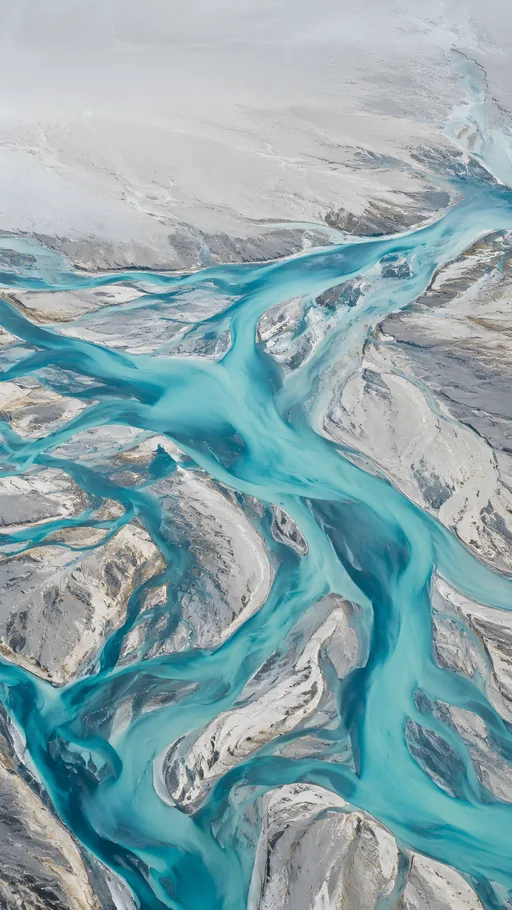 Braided Glacial River from Above — Nature & Landscapes wallpaper