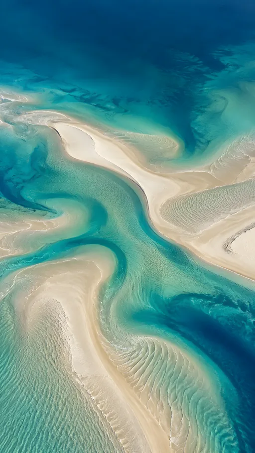 Tidal Sandbars from Above — Nature & Landscapes wallpaper
