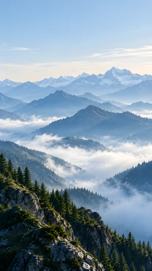 Blue Ridges in the Fog — Nature & Landscapes wallpaper
