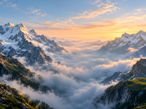 Cloud-Filled Valley at Sunrise — Nature & Landscapes wallpaper