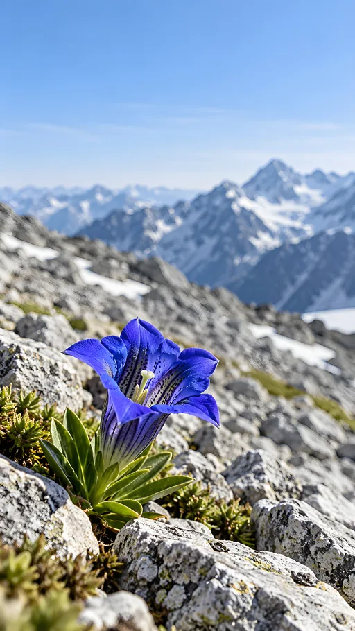 Gentian Below the Scree — Nature & Landscapes wallpaper