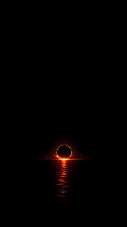 Tiny Glowing Eclipse — Dark & Moody wallpaper