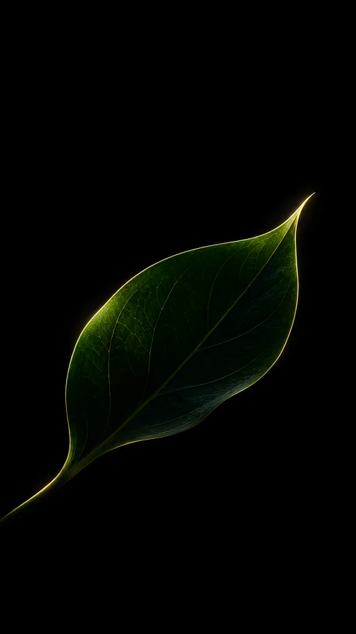 Jade Leaf Silhouette — Dark & Moody wallpaper