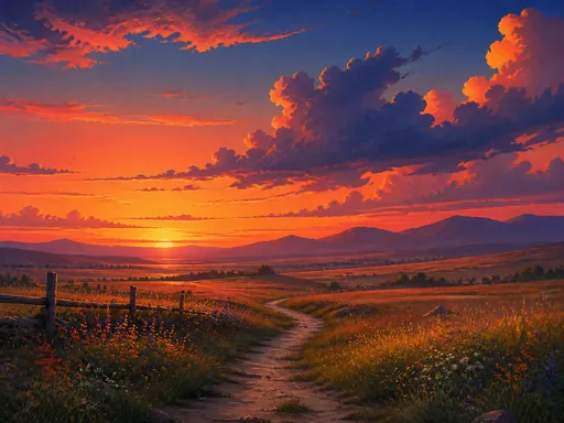 Quiet Illustrated Meadow — Nature & Landscapes Galaxy Fold wallpaper