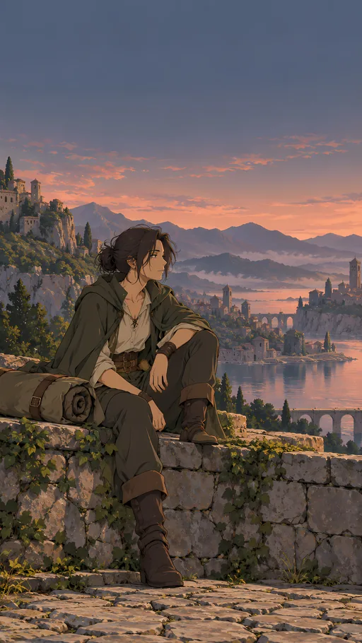 Explorer with a Bedroll — Anime wallpaper