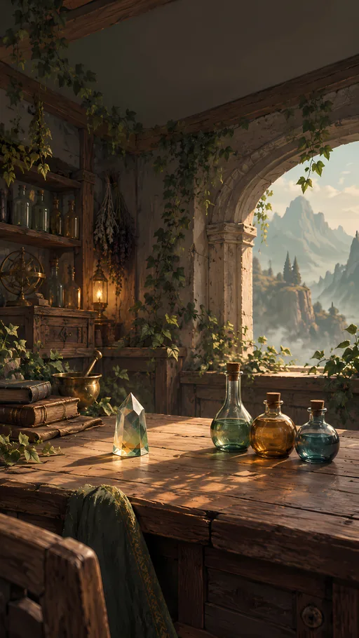 Alchemy Desk with a Prism — Anime wallpaper