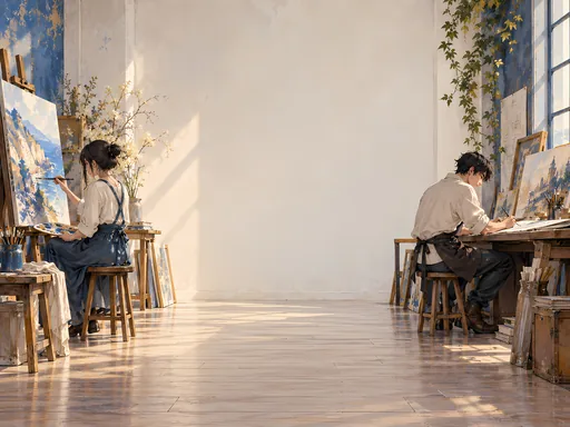 Two Artists in the Studio — Anime wallpaper