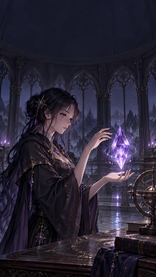 Mage and the Floating Crystal — Anime wallpaper
