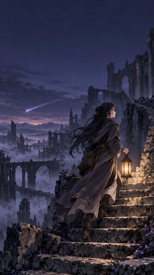 Lantern on the Broken Stair — Anime wallpaper