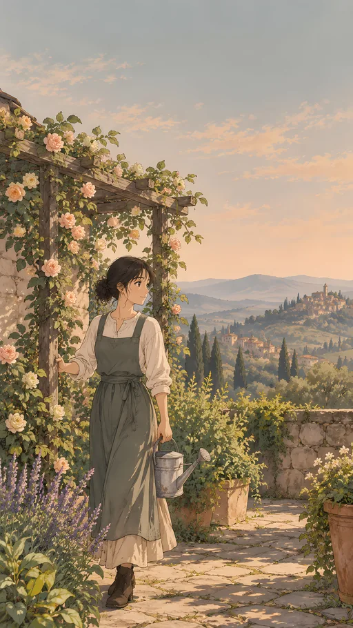 Gardener Beneath the Trellis — Anime wallpaper