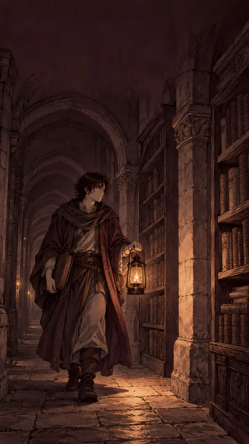 Scholar with a Candle Lantern — Anime wallpaper