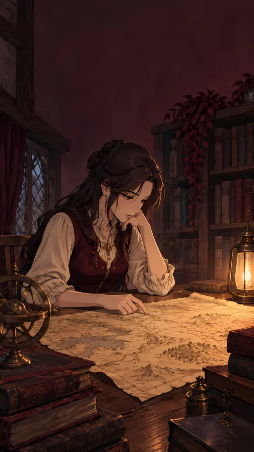 Librarian and the Blank Map — Anime wallpaper