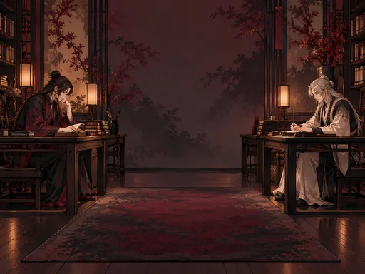 Two Scholars by Candlelight — Anime wallpaper