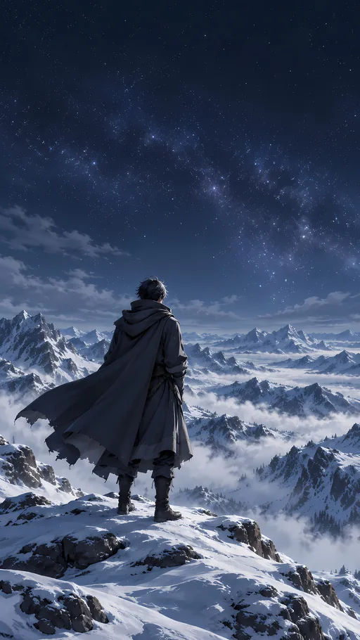 Guardian on the Snowy Ridge — Anime wallpaper