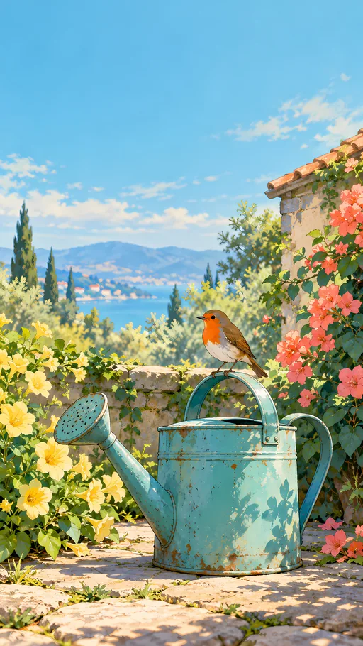 Robin on the Watering Can — Anime wallpaper