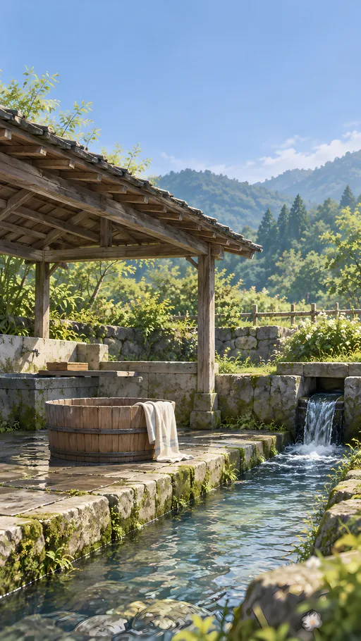 Rural Washhouse — Anime wallpaper