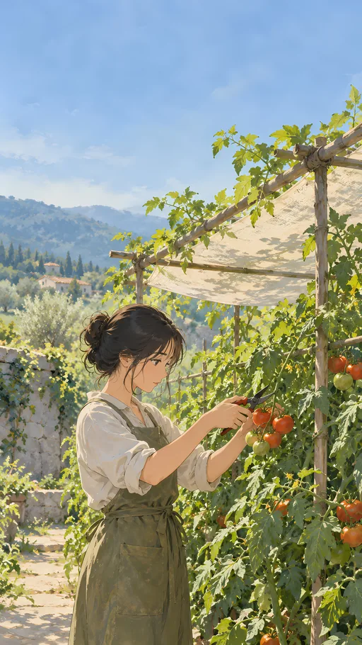 Clipping the Tomato Vine — Anime wallpaper