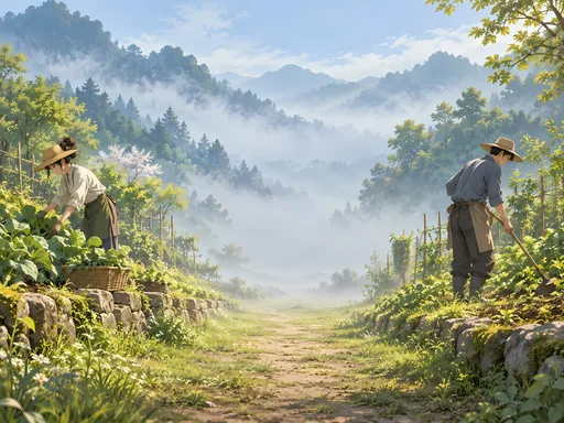 Gardeners at the Field Edges — Anime wallpaper