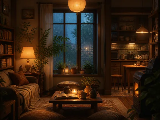Warm Illustrated Animation Environment Centered On — Anime wallpaper
