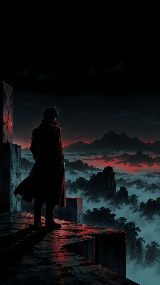 Long Coat Silhouette — Anime wallpaper