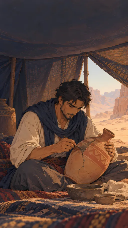 Repairing the Water Flask — Anime wallpaper