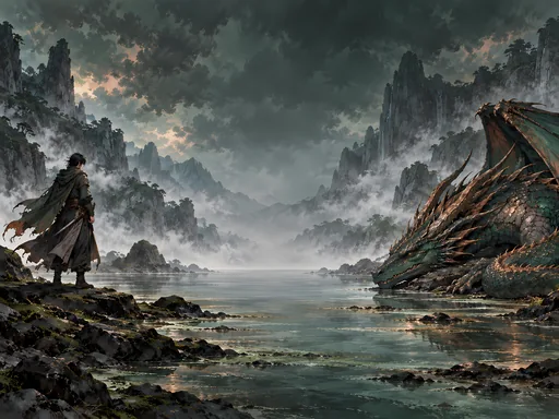 Rider and Resting Dragon — Anime wallpaper