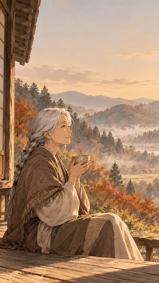 Silver Braid and a Tea Bowl — Anime wallpaper