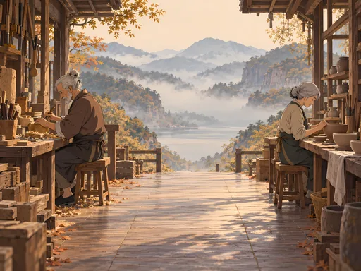 Elder Craftspeople at Work — Anime wallpaper