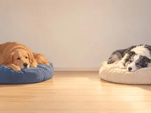 Two Dogs on Their Cushions — Anime wallpaper