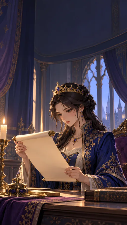 Queen with a Blank Scroll — Anime wallpaper