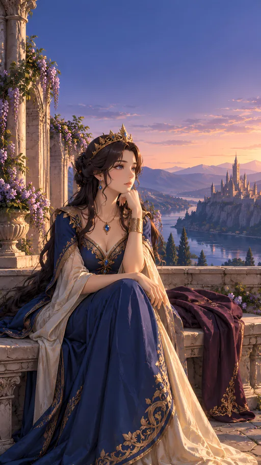 Queen on the Stone Bench — Anime wallpaper