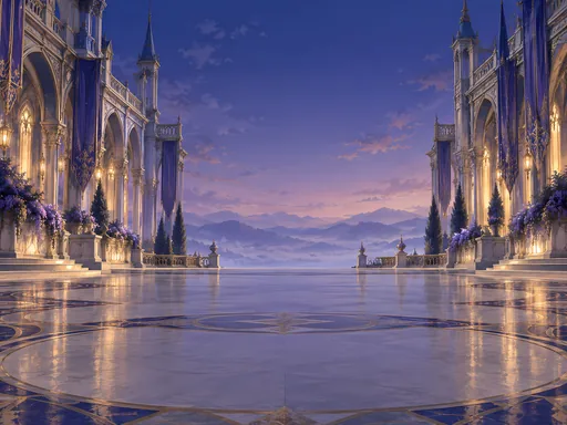 Palace Courtyard at Rest — Anime wallpaper