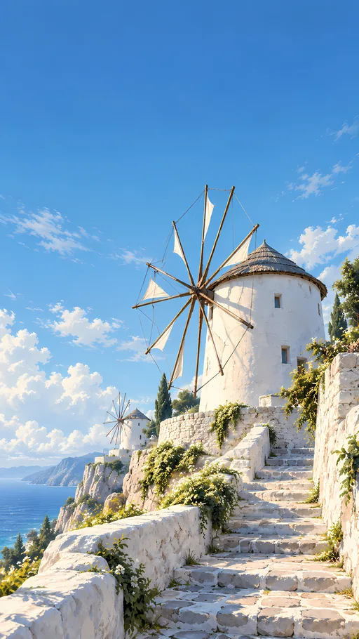Windmill Island from Below — Anime wallpaper