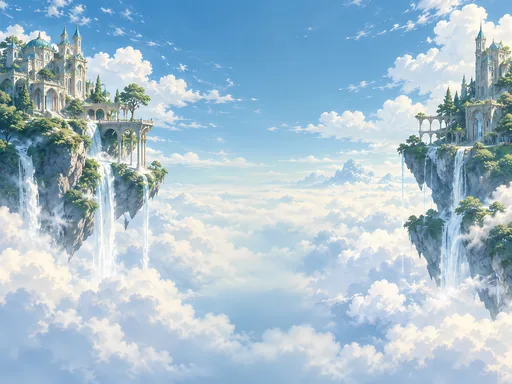 Two Islands in the Cloud Sea — Anime wallpaper