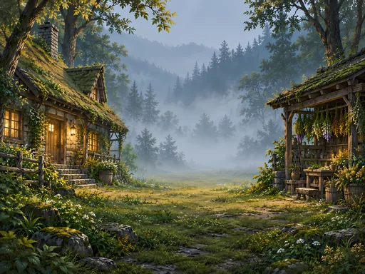 Root Cottage and Herb Shed — Anime wallpaper
