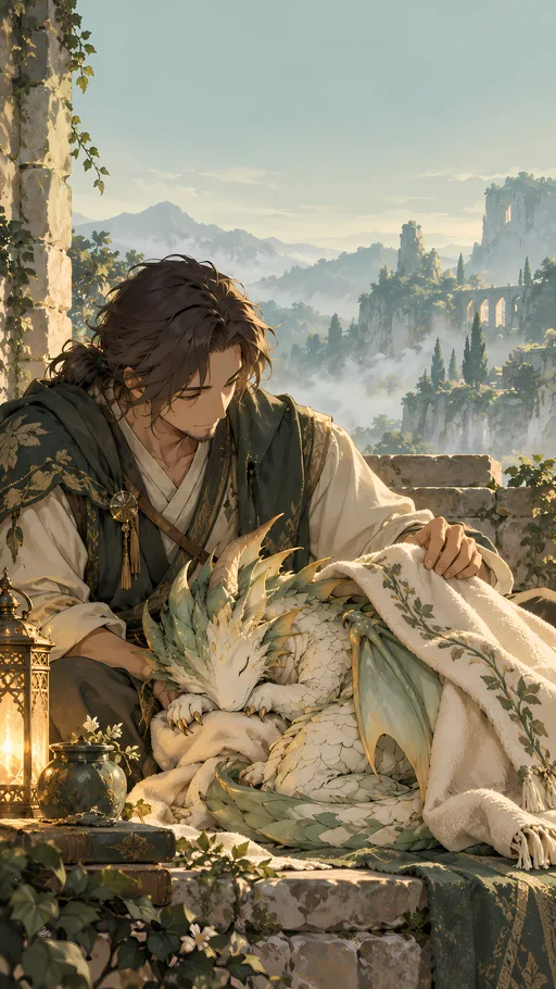 Healer and the Tired Little Dragon — Anime wallpaper