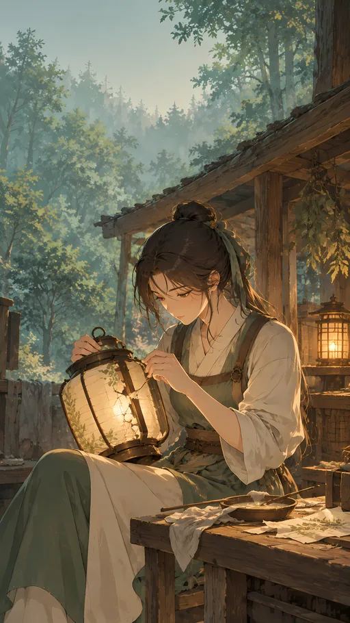 Repairing the Broken Lantern — Anime wallpaper