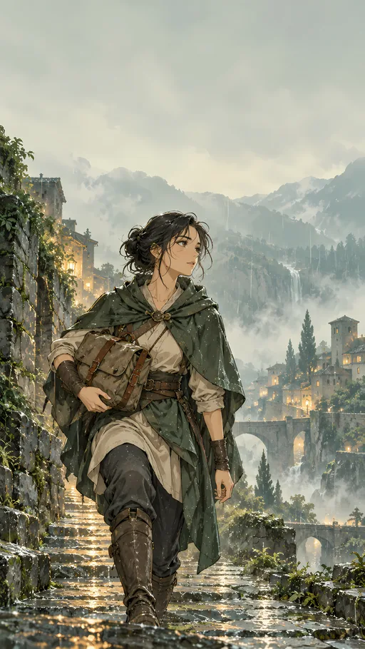 Supply Satchel in Light Rain — Anime wallpaper