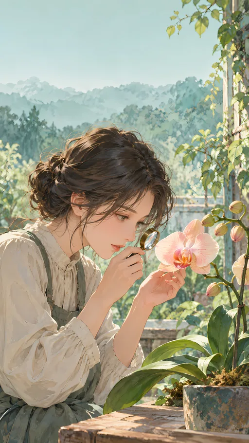 Studying the Orchid — Anime wallpaper