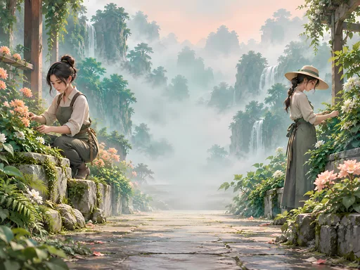 Two Gardeners in the Glasshouse — Anime wallpaper