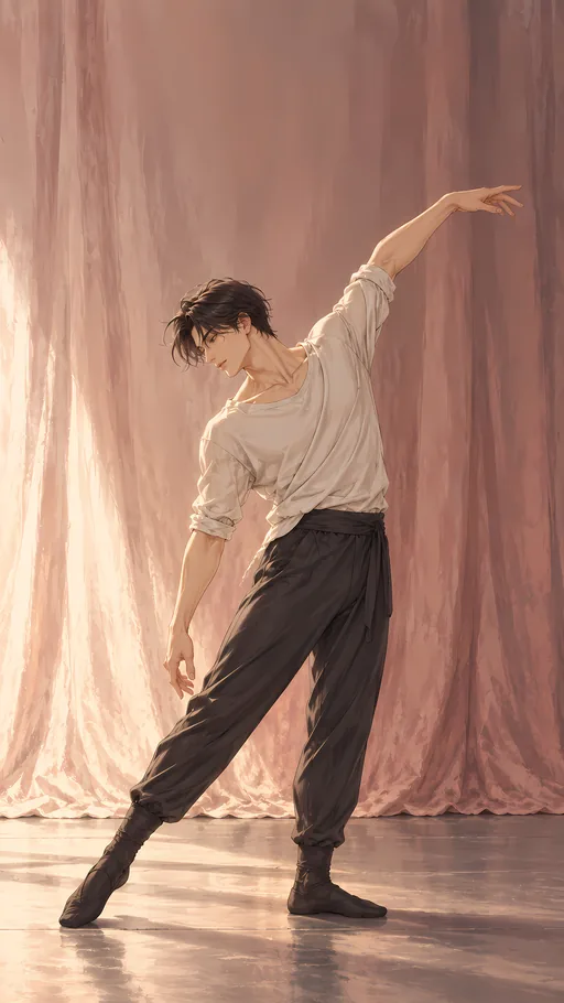 Dancer by the Studio Curtain — Anime wallpaper