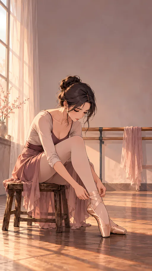 Tying a Dance Shoe — Anime wallpaper