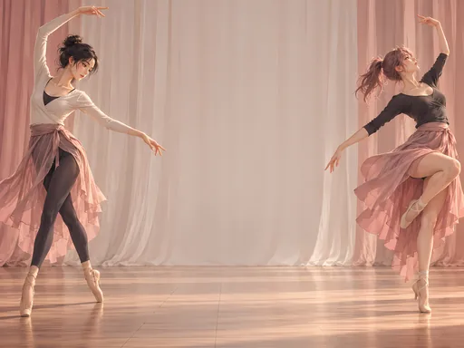 Two Dancers in the Studio — Anime wallpaper