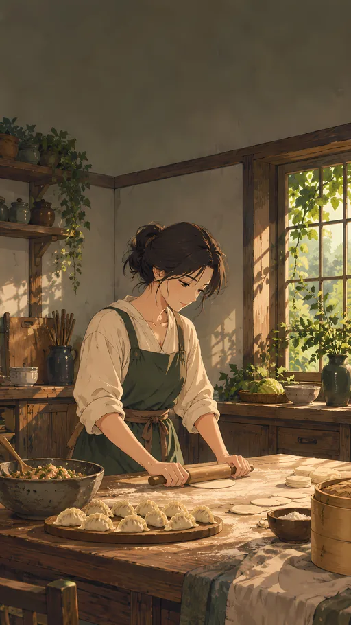 Rolling Dumpling Dough — Anime wallpaper