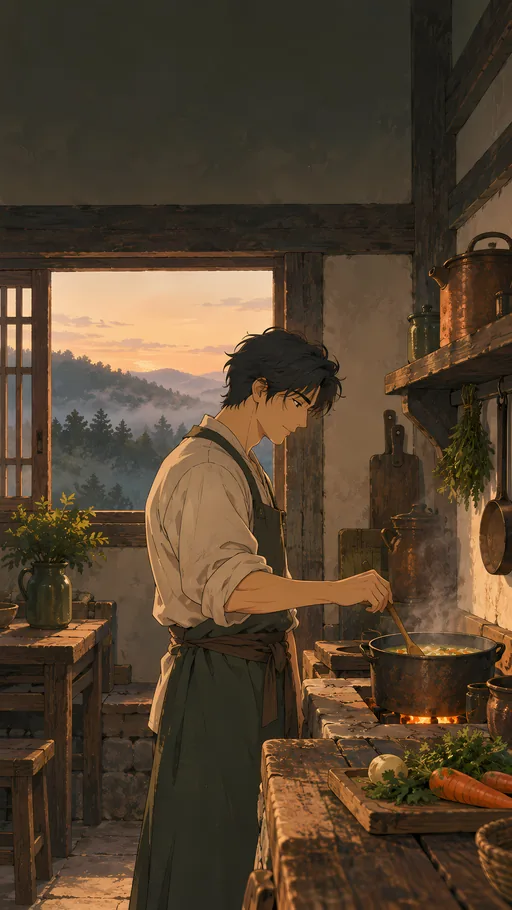 Soup Pot at Dawn — Anime wallpaper