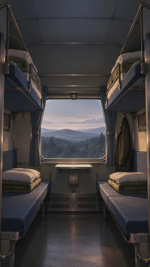 Old Sleeper Compartment — Anime wallpaper