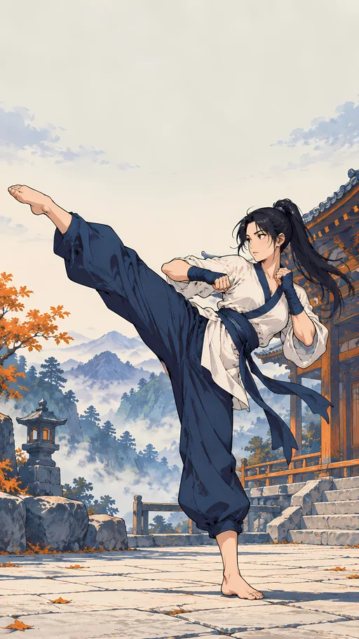 A Controlled High Kick — Anime wallpaper
